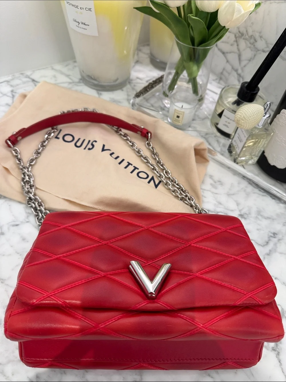 Louis Vuitton GO-14 Handbag Malletage Leather PM